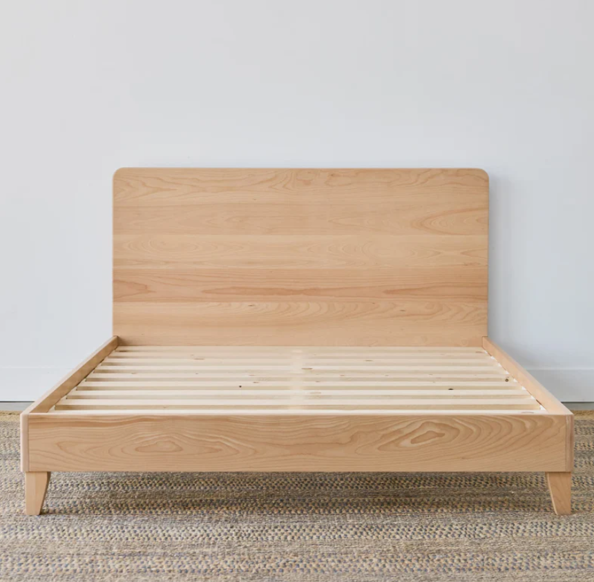 City Bed Frame: Our Essential Platform Bed (Blonde color with Headboard)
