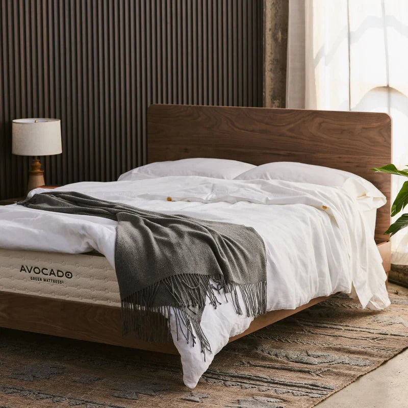 City Bed Frame: Our Essential Platform Bed (Walnut color with Headboard)