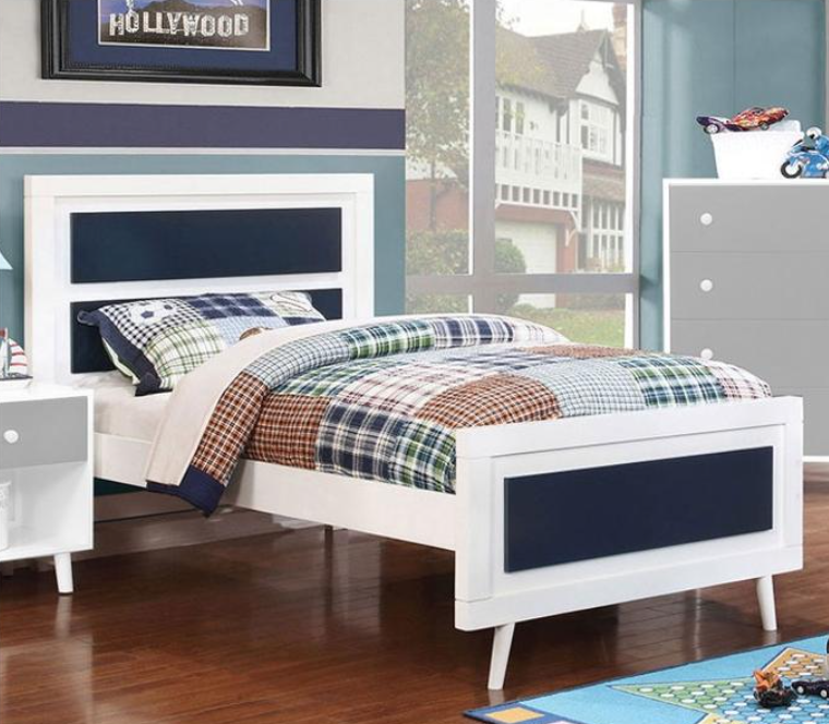 Furniture of America Alivia Blue Twin Frame- Floor Model
